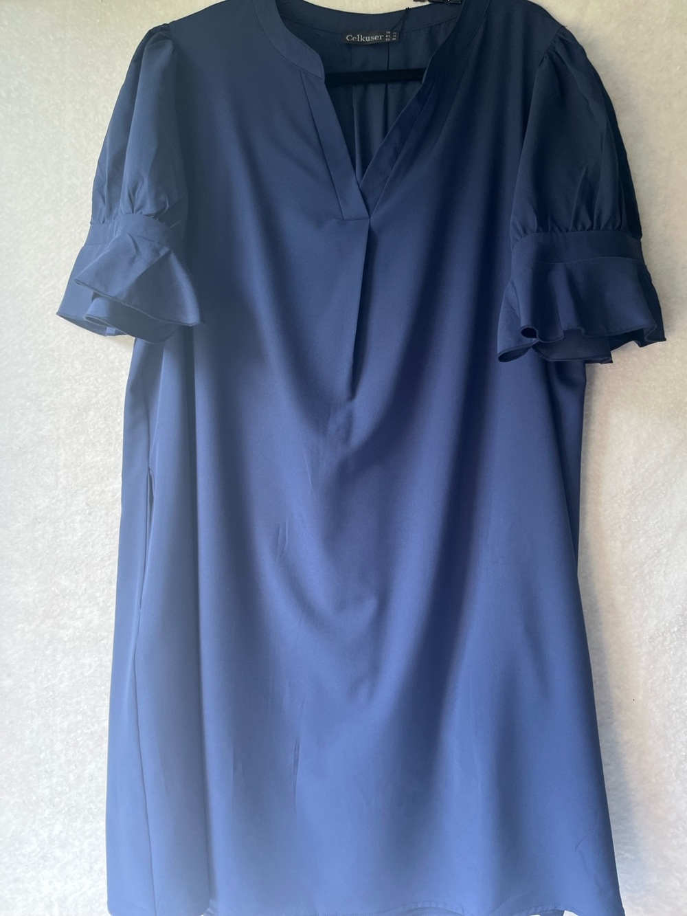 CelKuser Short Sleeve  Navy Pullover Shift Dress Size 16 NWT